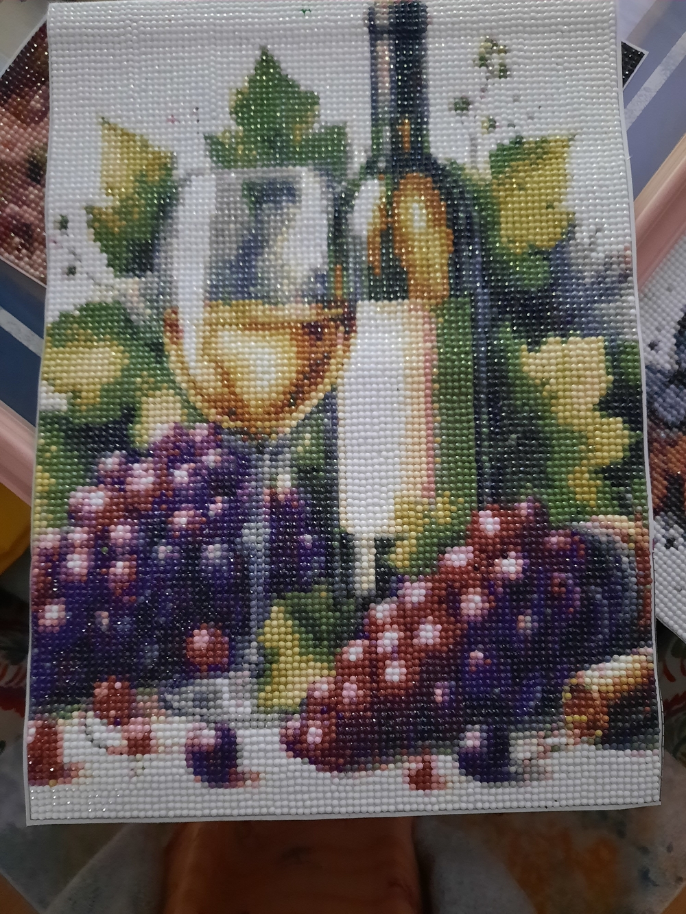 Wine Bottle and Grape Diamond Painting Wall Art